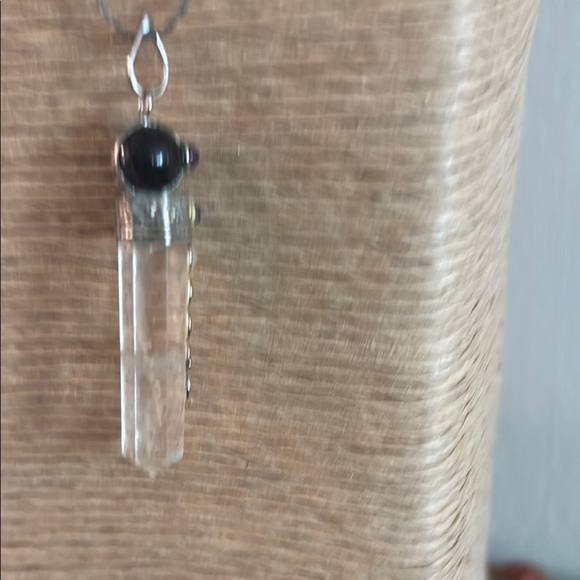 Jewelry - Silver and Black Crystal Point Necklace